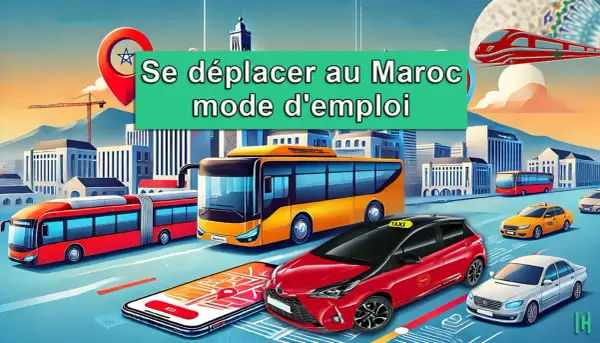 Comment se déplacer au Maroc : bus, taxis, train et application de navigation sur smartphone.